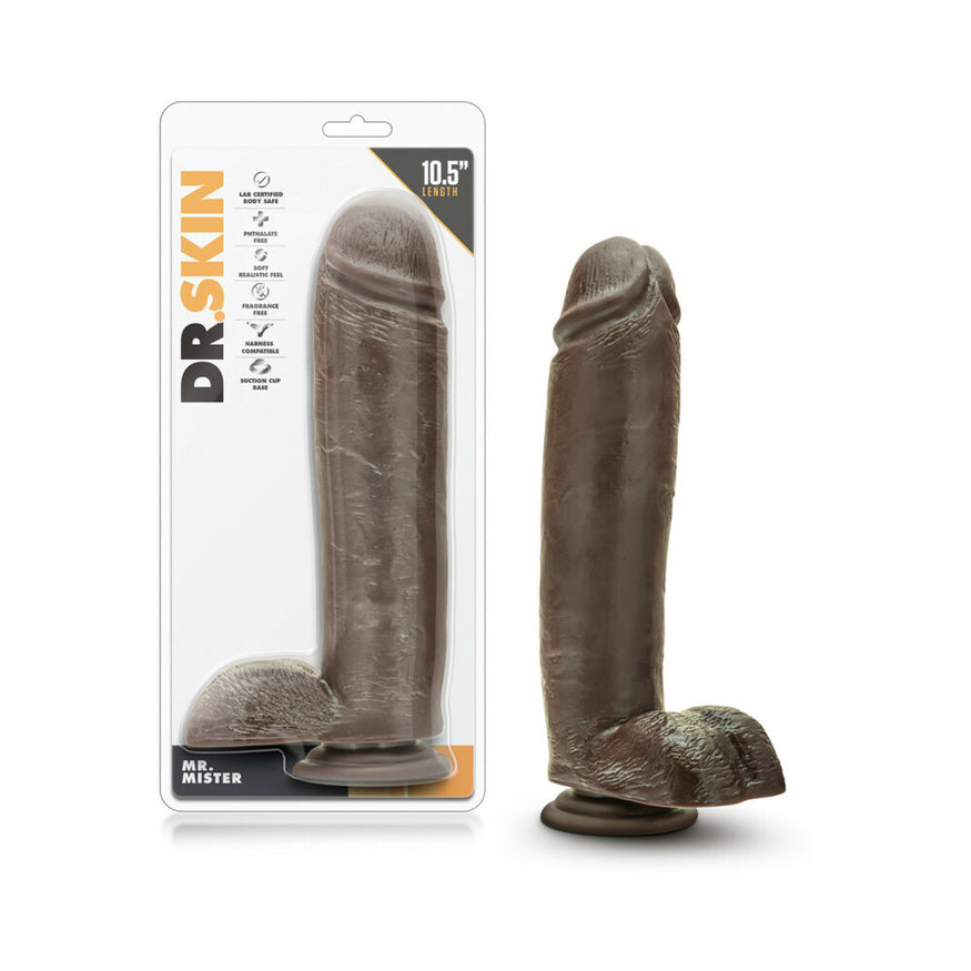 Dr. Skin Mr. Mayor Realistic 9 in. Dildo with Balls Brown