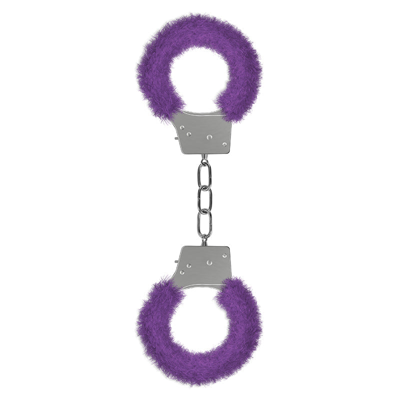 Ouch! Beginner's Furry Handcuffs With Quick-Release Purple