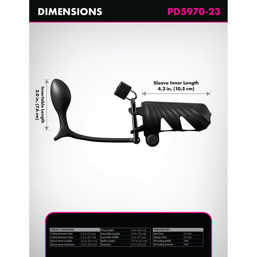 Fantasy C-Ringz Remote-Controlled Vibrating Cock Blocker with Ass-Gasm Plug Black