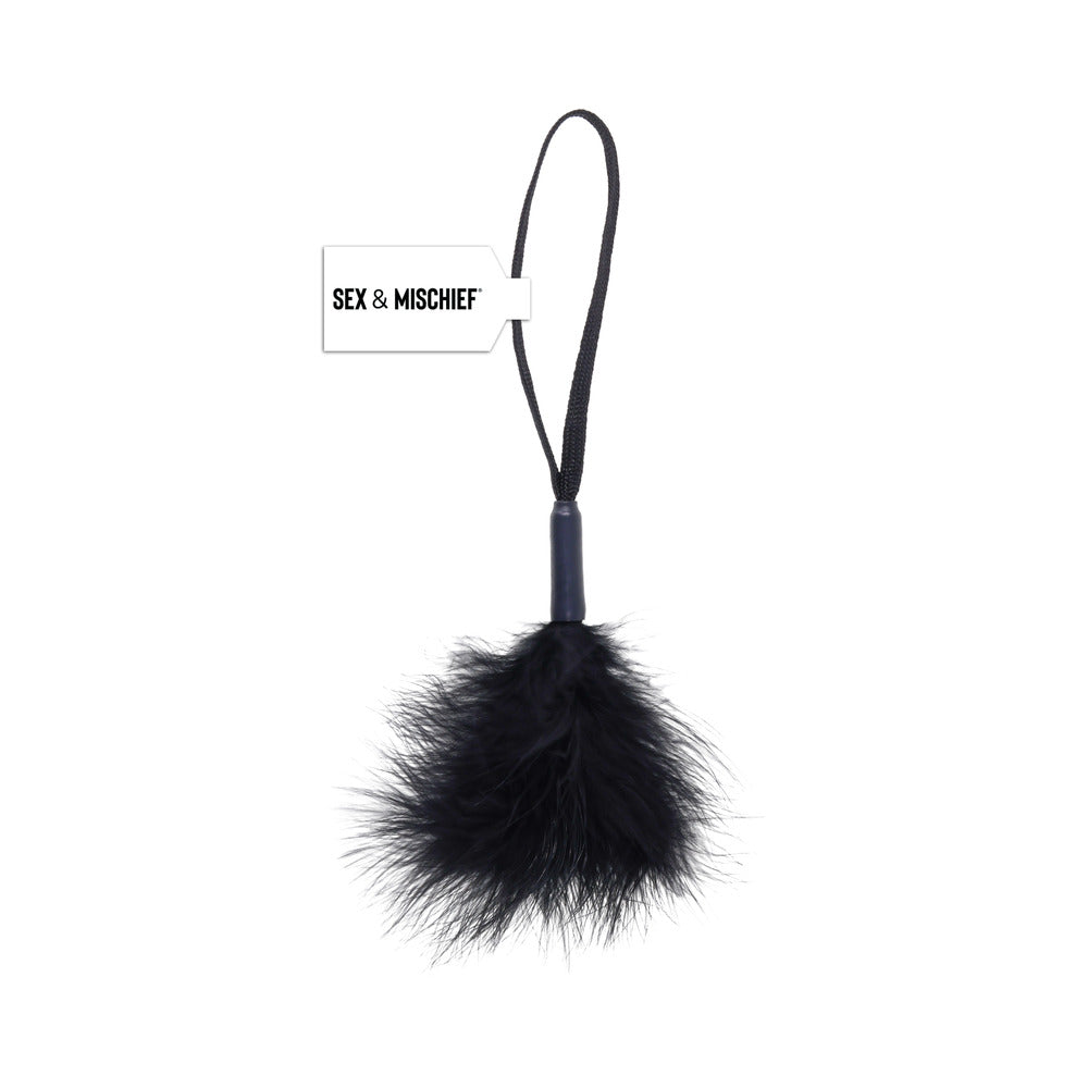 Sportsheets Sex & Mischief Peaches 'n CreaMe Wrist Feather Tickler Black