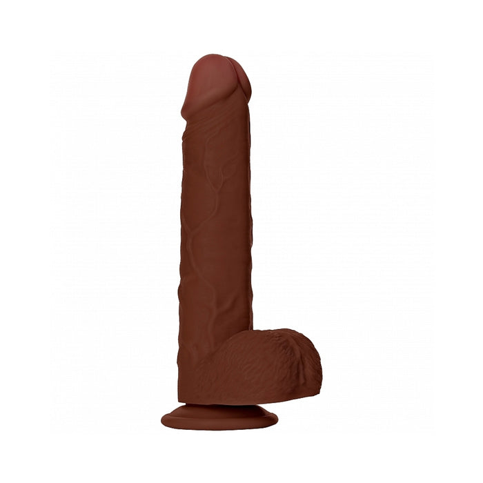 RealRock 8 in. Cock with Balls Straight Brown
