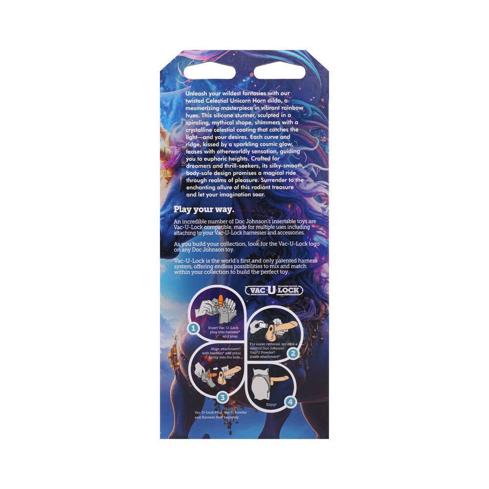 Vac-U-Lock x Fantasy Fuckers Glow-in-the-Dark Celestial Unicorn Horn Multi-Color