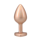 Booty Bling Heart Diamond Jeweled Metal Plug Gold Medium