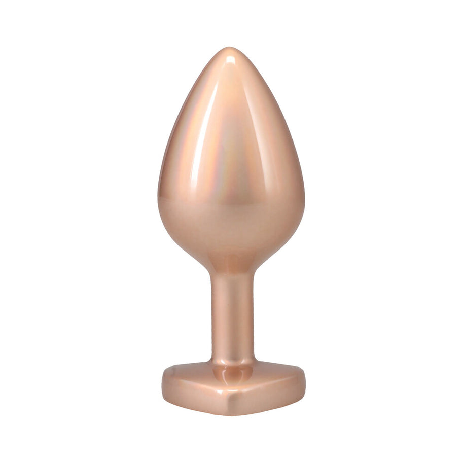 Booty Bling Heart Diamond Jeweled Metal Plug Gold Small