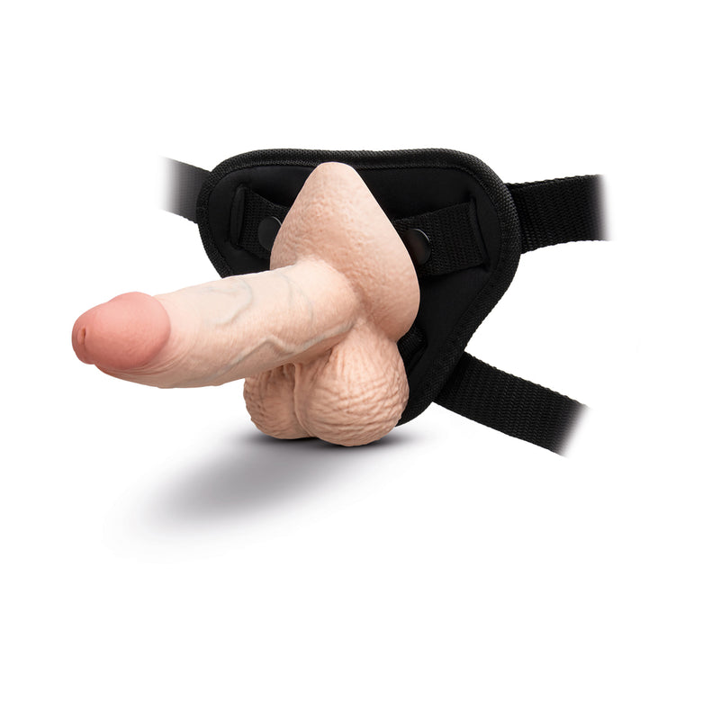 B-Vibe Slipskin Realistic Silicone Dildo 6 in. Girthy Cream