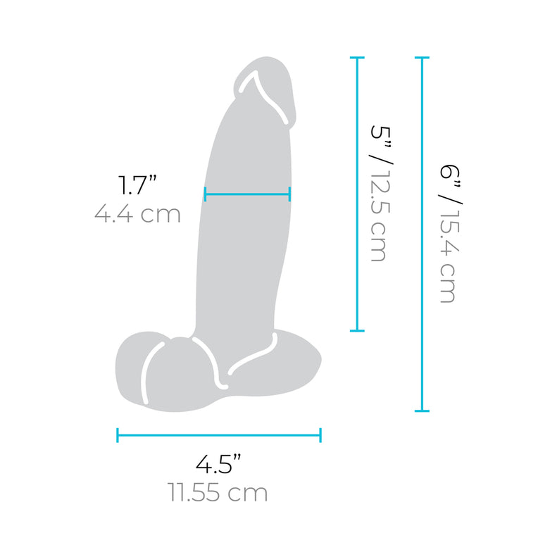 B-Vibe Slipskin Realistic Silicone Dildo 6 in. Girthy Cream