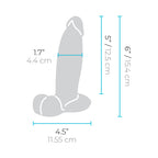 B-Vibe Slipskin Realistic Silicone Dildo 6 in. Girthy Cream