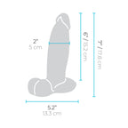 b-Vibe Slipskin Realistic Silicone Dildo 7 in. Girthy Brown