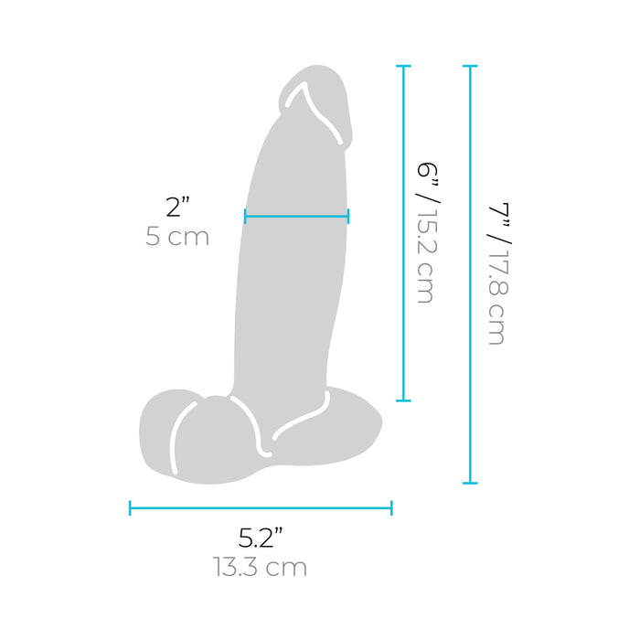 b-Vibe Slipskin Realistic Silicone Dildo 7 in. Girthy Brown