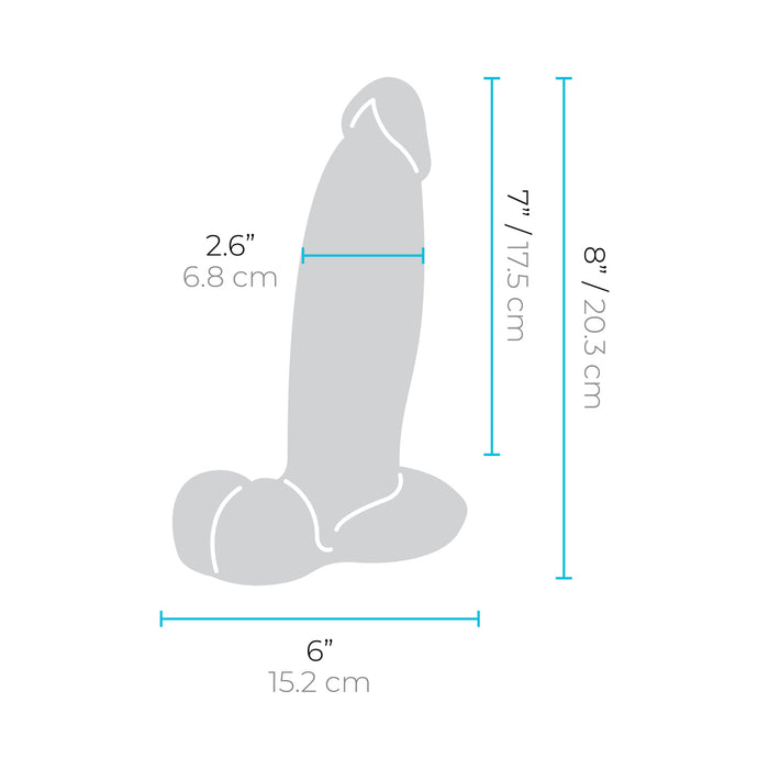 b-Vibe Slipskin Realistic Silicone Dildo 8 in. Girthy Mocha