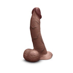b-Vibe Slipskin Realistic Silicone Dildo 8 in. Curved Brown