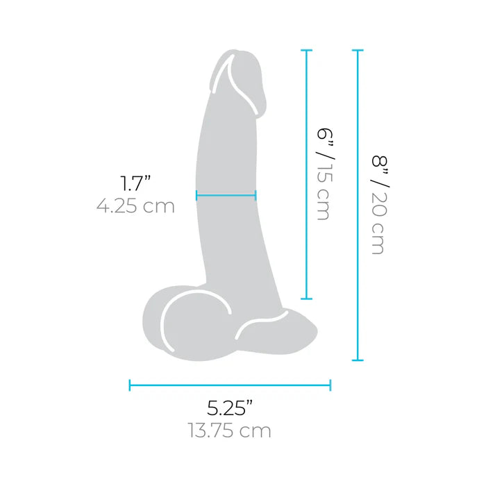 b-Vibe Slipskin Realistic Silicone Dildo 8 in. Curved Brown