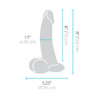 b-Vibe Slipskin Realistic Silicone Dildo 8 in. Curved Brown