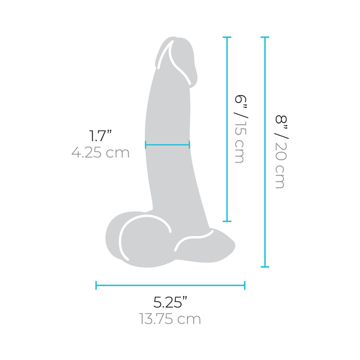 b-Vibe Slipskin Realistic Silicone Dildo 8 in. Curved Brown
