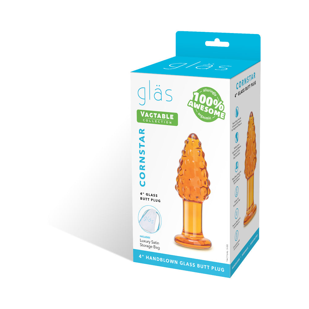 Glas Cornstar 4 in. Glass Butt Plug