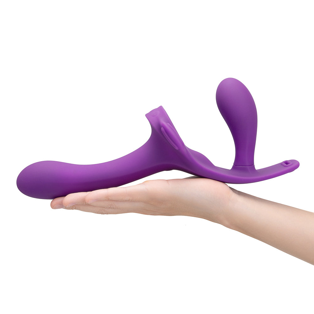 Together Lock-In Dual-Ended Vibrating Strap-on & Harness Set