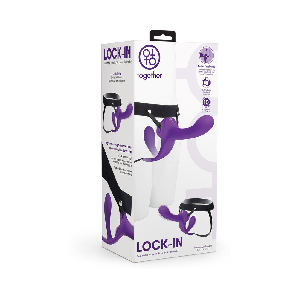 Together Lock-In Dual-Ended Vibrating Strap-on & Harness Set