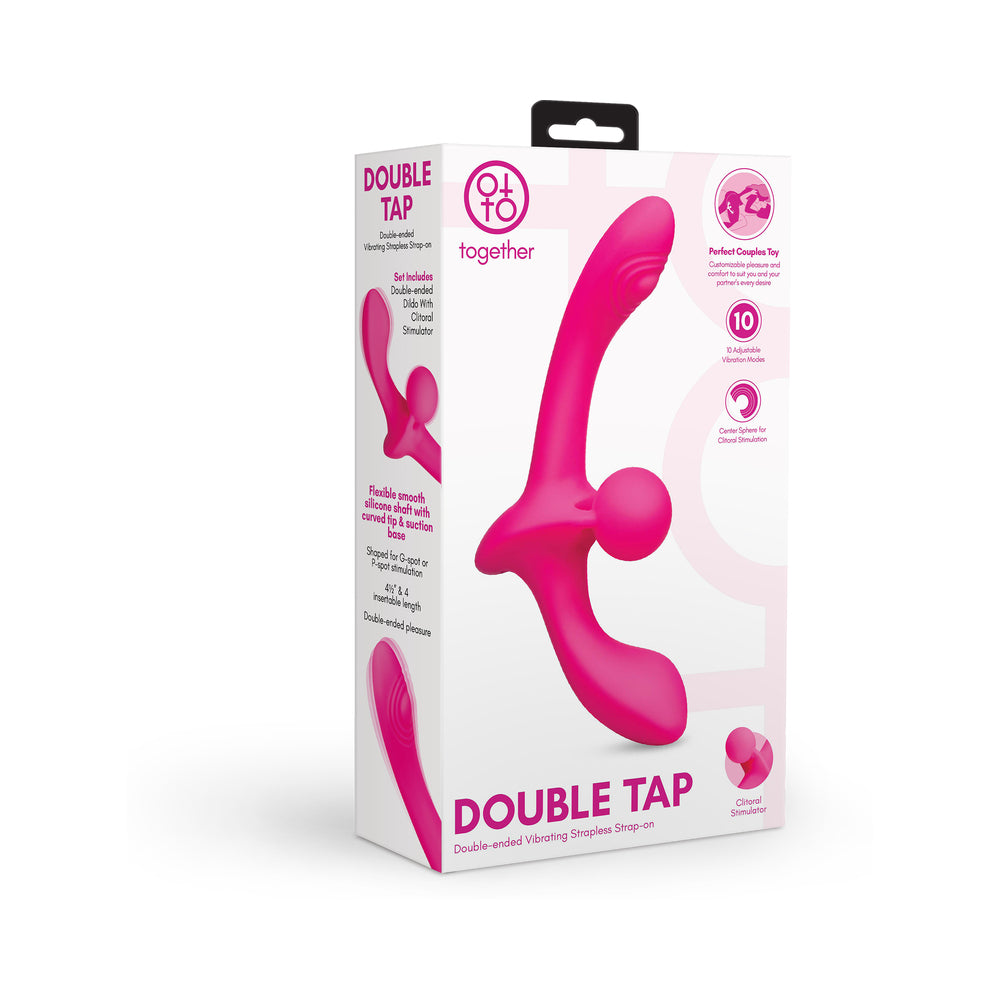 Together Double Tap Dual-Ended Vibrating Strapless Strap-on