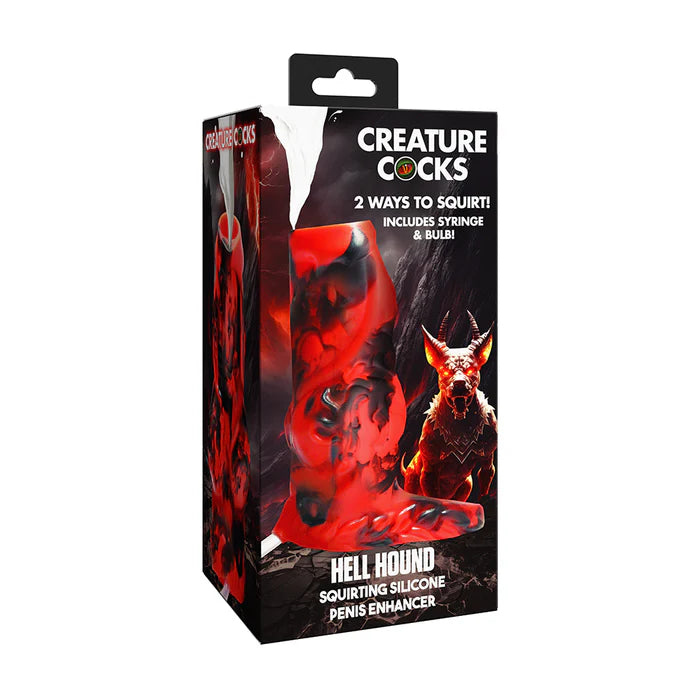 Creature Cocks Hell Hound Squirting Silicone Penis Enhancer Red
