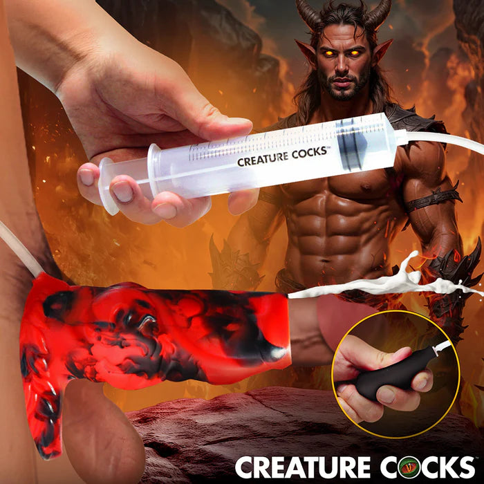 Creature Cocks Hell Hound Squirting Silicone Penis Enhancer Red