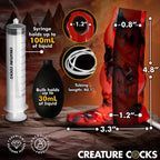Creature Cocks Hell Hound Squirting Silicone Penis Enhancer Red