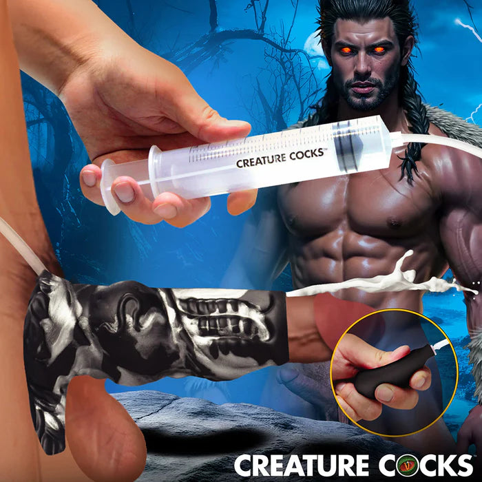 Creature Cocks Night Prowler Squirting Silicone Penis Enhancer Silver