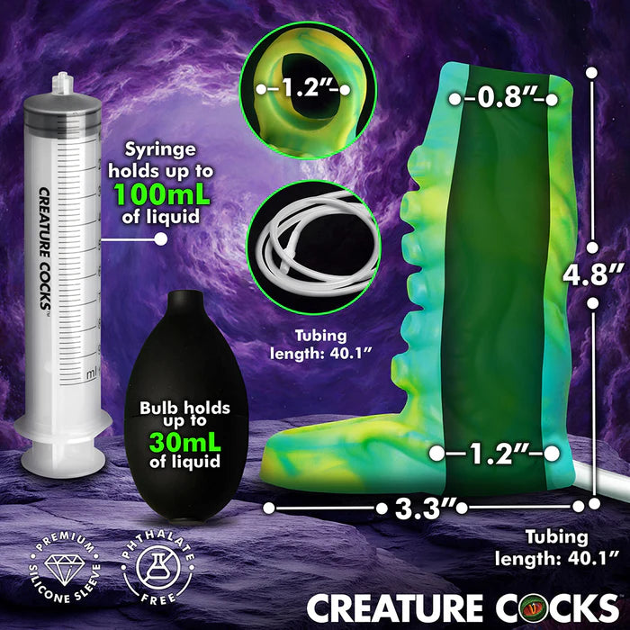 Creature Cocks Siphon Tentacle Squirting Silicone Penis Enhancer Green