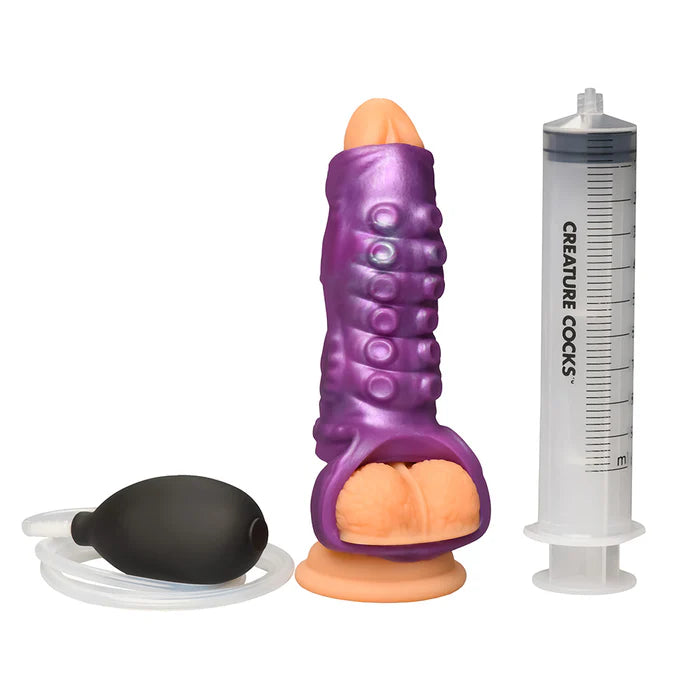 Creature Cocks Siphon Tentacle Squirting Silicone Penis Enhancer Purple